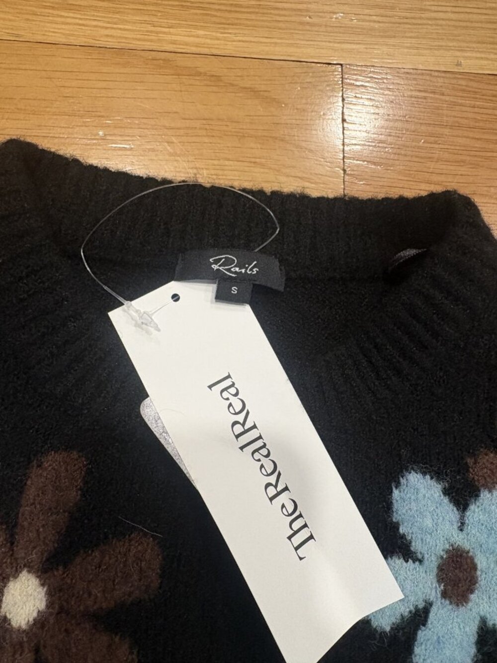 Rails Size Small (S) Floral Embroidered Mock Neck Pullover Sweater - Picture 2 of 4